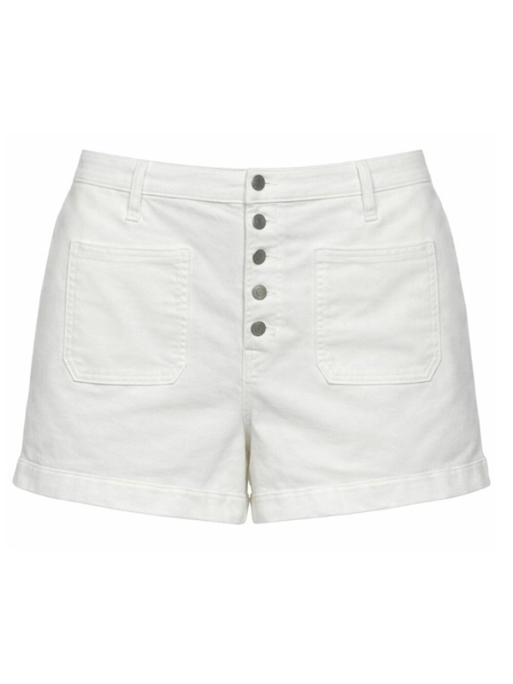 Gap White High-Rise Denim Shorts Front Pockets Button Fly Size 33 Cotton Blend